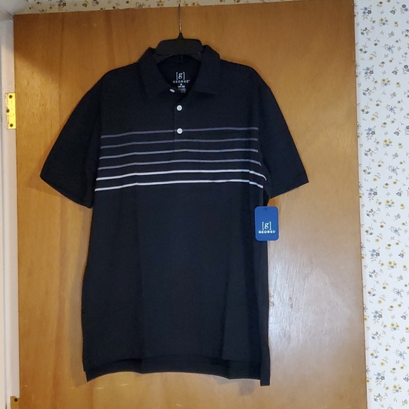 Shirts Mens Black Striped Polo Shirt With Pocket Poshmark